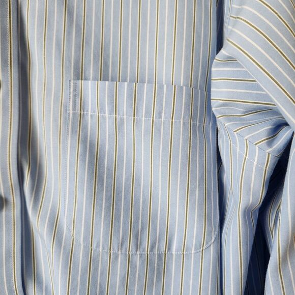 Brooks Brothers Shirt Men Size 16-35 Blue Stripe Traditional Fit Button Up Shirt - Picture 4 of 13